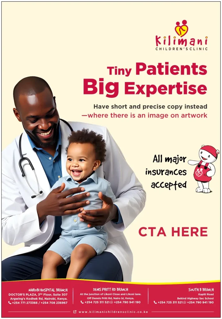 Kilimani Children's Clinic Ad layout blocks-full image