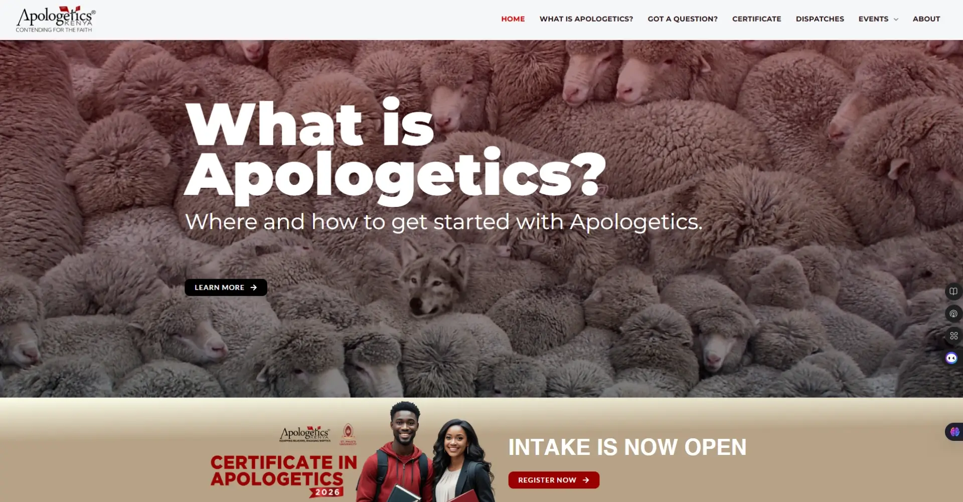 Apologetics Kenya Website design by The Dusty Spice