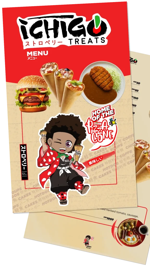 Ichigo Menu cover design byThe Dusty Spice