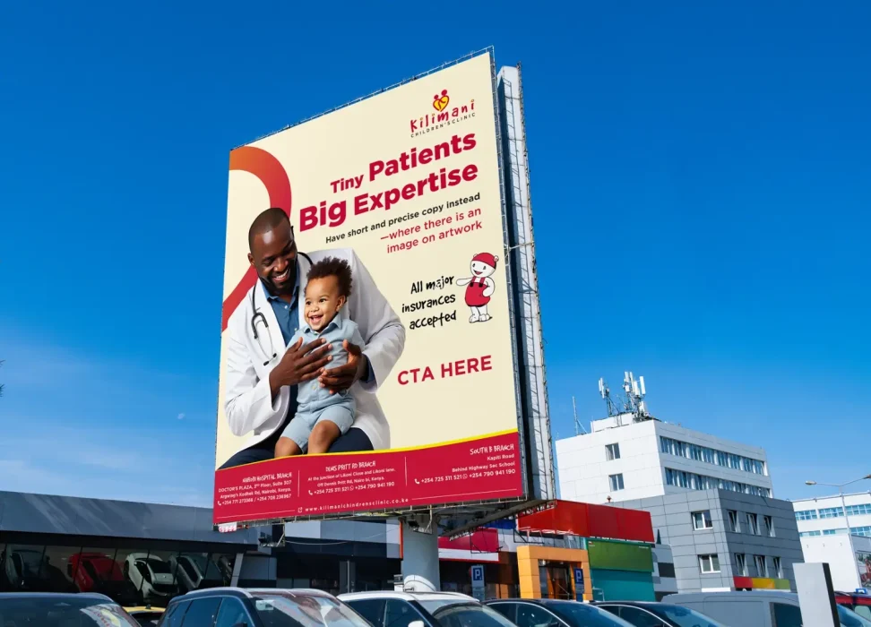 Kilimani Children's Clinic marketing collateral billboard