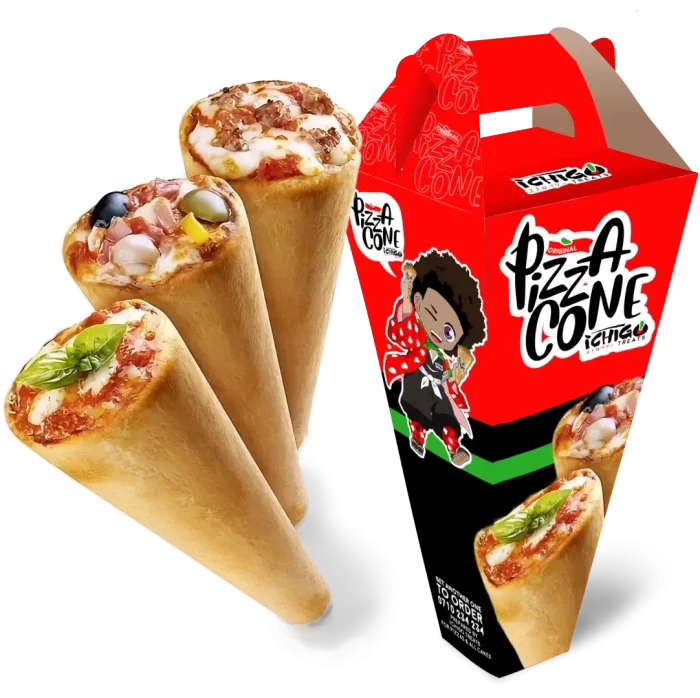 pizza cone package designeded by the dusty spice