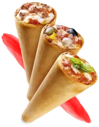 Ichigo Treats Pizza cone.